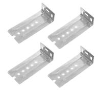 Mikikit 1bag Slide Rear Mounting Brackets Silver Height Rail Bracket for Cabinet Keyboard Drawer Heavy Duty Electroplated Replacement Runners with Resistance