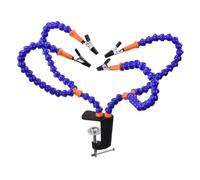 Mikikit 1pc Arm Four- Aluminum Alloy Vise for Multi-Functional Soldering for PCB Board Welding and Model Aircraft Assembly Compact and Portable Design for Projects