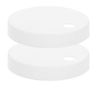 Mikikit 2-Pack 55 mm White PVC Toilet Bolt Covers - Clip-On Caps Hide Rusty Screws for a Neat Bathroom Finish, Universal Fit for UK WC Hinges & Floor Fixings