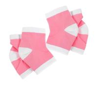 Mikikit 2 Pairs Moisturizing Heel Socks for Cracked Heels, Spa Socks, Cloth Half-Foot Design with Breathable Holes, Pink, for Women and Men, Spa and Salon Use