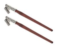 Mikikit 2 Pcs Calligraphy Dip Pen Holder Set with Nib Handles, Silver Oblique Dip Pen for Writing and Drawing, Suitable for Office and School Supplies, Beginners and Artists