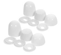 Mikikit 2 Sets Abs Plastic Push-on Toilet Bowl Bolt Caps Toilet Screw Covers Bathroom Replacement Parts