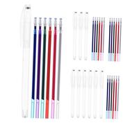 Mikikit 2 Sets Water Soluble Fabric Markers with Ink Refills and Pen Holders Ergonomic Tailors Sewing Markers for Precise Hemline Drawing Non Staining Ink for Quilting and Dressmaking