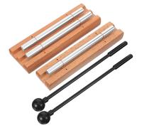 Mikikit 2 Sets Wood and Metal Percussion Wind Chimes with Mallet for Mindfulness Exercises and Yoga Featuring Unique and Powerful Timbres without Burr in Assorted Colour