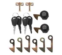 Mikikit 2 Sets Zinc Alloy Electric Scooter Tail Trunk Lock with 4 Hooks, Motorcycle Storage Box Security Locks with Keys for Electric Motorcycles and Mobility Scooters