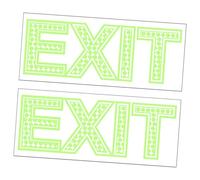 Mikikit 2 Sheets Glow in The Dark Exit Signs Adhesive Emergency Exit Stickers for Business Safety Luminous for Shopping Mall and Office Wall