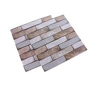 Mikikit 2 Sheets Stone Background Wall Decal PVC Three-Dimensional Indoor Wall Sticker Waterproof Easy to Clean Delicate Creative Background Decoration for Home