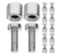 Mikikit 20 Sets Metal Standoff Screws for Wall Sign Mounting, Acrylic Glass Frame Fixing Hardware with 8 * 7 Nuts and 25mm Screws for 19-22mm Thickness Boards, Picture Frame and Advertising