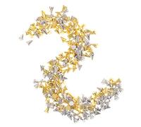 Mikikit 200pcs Nail Art Metal Studs Pointed Flat Back Charms Small Size Silver and Gold Nail Decorations for DIY Manicure Bulk Jewels for Women