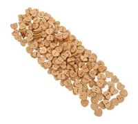 Mikikit 200pcs Wooden Heart-Shaped Buttons Craft Sewing Supplies Decorative Fasteners for DIY Scrapbooking Handmade Love Heart Accessory Mini Buttons for Clothes and Shoes Projects