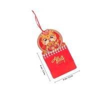 Mikikit 2024 Chinese Style Hanging Calendar 12pcs Set Mini Fu Character Wall Calendar Dragon Year Decorative Small Aluminum Foil Monthly for Home Office