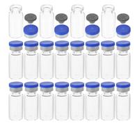 Mikikit 20pcs 3ml Glass Vials with Caps, Sample Bottles for Essential Oils and Freeze-dried Powders, Small Scientific Test Tubes for Liquid Storage and Refill Use