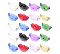 Mikikit 20pcs Colorful Crystal Yuan Bao Statues Feng Shui Golden Ingots Home Décor Ornaments 2.5cm Glass Wealth Ingots for Lunar New Year Decorations and Prosperity Accents