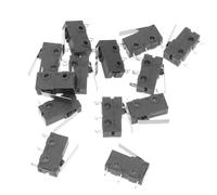 Mikikit 20pcs Micro Momentary Push Button Switches with Long Hinge Lever Black Tactile Electrical Components for Home Appliances Audio and Communication Devices