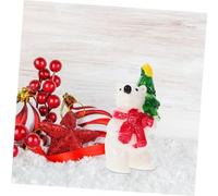 Mikikit 20pcs Mini Christmas Figurines Resin Xmas Party Supplies Cute Penguin Bear Micro Landscape Ornaments for Desktop Mini Garden Snow Globe Decoration