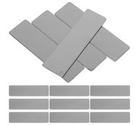 Mikikit 20pcs Stainless Steel Blank Nameplate Tags for Engraving, Rectangle Metal Craft Badges with Silver and Black Finish, Sturdy Metal Plaques for Stamping and Office Identification Use