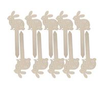 Mikikit 20pcs Unfinished Wooden Easter Rabbit Bookmarks for DIY Crafts, Decorative Vintage Rabbit Ornaments, Blank Bunny Bookmarks for Easter and Book Lovers