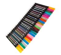 Mikikit 24Pcs Double Line Glitter Markers Quick Drying Water Based Ink Metallic Outline Pens for Scrapbooking Card Making and Art Crafts Safe Colorful Pen for Teens