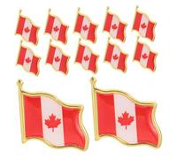 Mikikit 25Pcs Canada Flag Brooch Pins Decorative Patriotic Badges for Men and Women for Parties and Bouquets Easy to Wear Chic Design Canada Souvenir