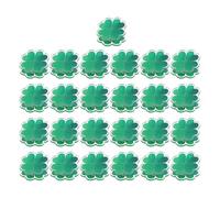 Mikikit 25pcs Green Acrylic Four Leaf Clover Paper Clips, St Patrick’s Day Decorative Bookmark Clips for Journals, Planners, Photo and Memo Holder, Holiday Office Supplies