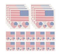 Mikikit 25pcs Removable Soccer Party Decorations Temporary Tattoo Stickers with American Flag Decal for Mobile Phones and Windows, Washable Independence Day Body Decals for Party
