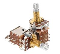 Mikikit 2pcs 18mm B500k Split Shaft Guitar Volume Tone Control Potentiometers for Electric Bass Guitar Knurled Metal Audio Pots Replacement