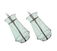 Mikikit 2pcs 25cm Scratch-resistant Fishing Keep Nets with Lockable Opening Portable Mesh Trap Nets for Fishing and Bait Cast Sturdy Accessories for Anglers