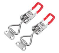 Mikikit 2pcs 304 Stainless Steel Adjustable Door Bolt Security Latch with Hinge Clamp for Gates Cabinets Sliding Barn Doors