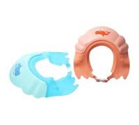Mikikit 2pcs Adjustable Boys and Girls Shampoo Cap for Bathing Protecting Eyes and Ears Cute Animal Cartoon Design for Boy Girl Swim and Shower
