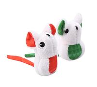 Mikikit 2pcs Adorable Plush Fat Mouse Toy for Cats Interactive Cat Playing Props Plush Mouse Toy for Pet Entertainment