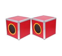 Mikikit 2pcs Aluminum Opaque Ballot Boxes Square Raffle Containers Portable Red Donation Boxes for Fundraising Annual Meetings with Secure Concealed Design