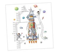 Mikikit 2pcs Astronaut Pattern Sticker DIY Wall Decal Spaceship Wall Mural for Space Theme Bedroom Easy Apply Stickers for Nursery