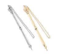 Mikikit 2pcs Bible Reading Pointer Tool for Adults, Metal Hand Scripture Pointer with Crown Head Design, Gold Silver 13cm, Portable Accessory for Jewish Ceremonies and Mitzvah Presents