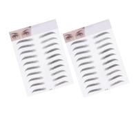 Mikikit 2pcs Black Artificial Eyebrow Stickers Made of Paper, Waterproof Temporary Brow Tattoo Transfers to Create Full and Realistic Eyebrows, for Beginners and Novices