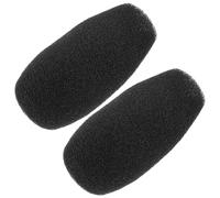 Mikikit 2pcs Black Sponge Microphone Covers Replacement Microphone Windscreens for Lapel Effective Noise Reduction and Improve Voice Clarity for Speeches and Teaching