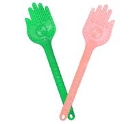 Mikikit 2pcs Body Massage Stick Handheld Massage Pat PVC Material Anti-Slipping Handle Green Pink for Work and Home Relief