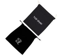Mikikit 2pcs Canvas Hair Dryer Storage Bag Dustproof Pouch with Drawstring Closure Portable Organizer for Travel and Home Lightweight Compact Hair Tool Holder