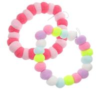 Mikikit 2pcs Cat Collar Set with Plush Ball and Elastic Rope, Lightweight Design for Pets, Stylish and Fashionable Necklace Suitable for Parties and Competitions Random Color