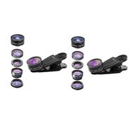 Mikikit 2pcs Cell Phone Camera Fish-eye Super Wide Angle and Macro Teleconverter for Smartphone Camera for Mobile Photography and Wide Angle Shots