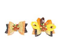 Mikikit 2pcs Creative Bow Hair Clip Barrette and Women, Cloth Material with Bow Design, Holds Hair Well and Does Not Fall, for Thanksgiving Day and Outdoor Activities
