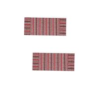Mikikit 2pcs Creative Geometry Pattern Washing Machine Cover Retro Design Dustproof Protector for Fridge Washer Breathable Material Easy to Clean Space-saving Pockets