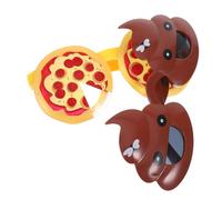 Mikikit 2pcs Creative Party Glasses with Pizza Poop Designs Funny Costume Eyewear Props for Halloween Birthday and Holiday Events Comfortable Material for All Face Shapes