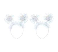Mikikit 2pcs Creative Snowflake Headbands, Comfortable and Safe Festival Hair Hoops Made of Plastic and Iron, for Costume Parties and Celebrations