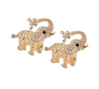 Mikikit 2pcs Elegant Elephant Breastpin Brooch Set, Chic Alloy Material with Decorative Scarf Buckle, Fashionable and Simple Design for Women’s Bags and Dresses, Mothers Day