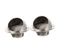 Mikikit 2pcs Exhaust Outlet Wall Vent Cover Stainless Steel Air Extractor for Office Ventilation Ducting Louver Grille Cover for Outdoor Use