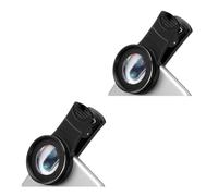 Mikikit 2pcs External High Definition Macro Lens Camera Phone Lens Super Macro Lenses Clip Holder Magnifying for Close-up Photography