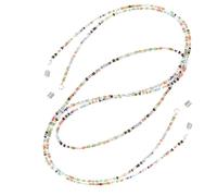 Mikikit 2pcs Eyeglasses Chain Acrylic Rope Beads Anti-lost Retainer