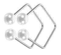 Mikikit 2pcs Facial Exercisers for Cheeks Maker, Stainless Steel and Imitation Pearl Facial Trainer to Develop Natural Dimples with Repeated Use, Suitable for People of Ages and Genders
