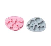 Mikikit 2pcs Gray Silicone Baking Cake Mold Set 6-Cavity 3D Vehicle Transport Chocolate and Candy Molds Non-Stick DIY Fondant and Cookie Tray for Home Baking