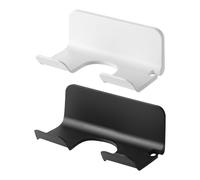 Mikikit 2pcs Hair Dryer Holder Wall Mounted, Self Adhesive Plastic Blow Dryer Rack with Wire Storage, Prevents Knots, Suitable for Bathroom and Vanity Area Organisation
